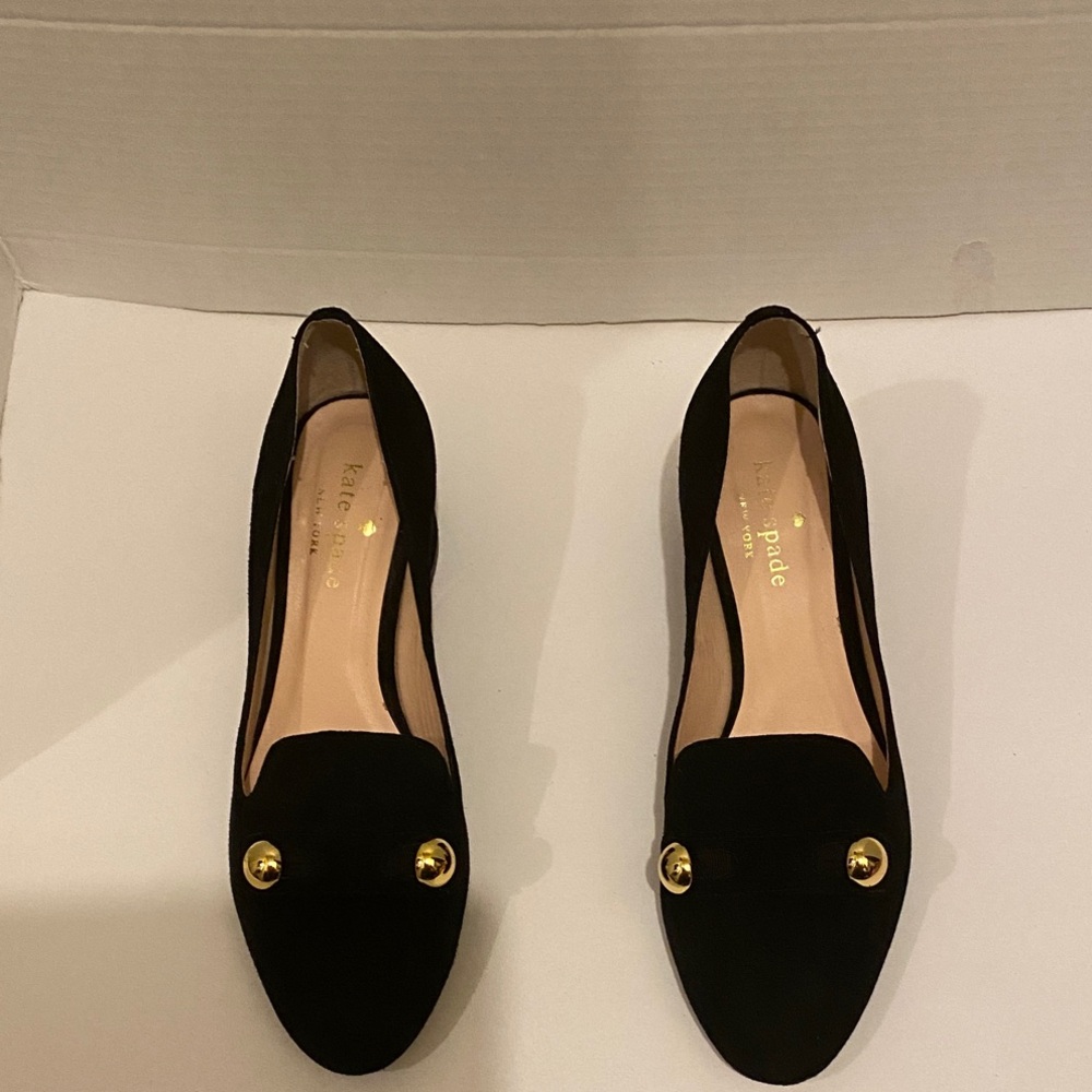 Kate Spade New York Middleton Black Suede Block Heel Pumps - Size 6.5M